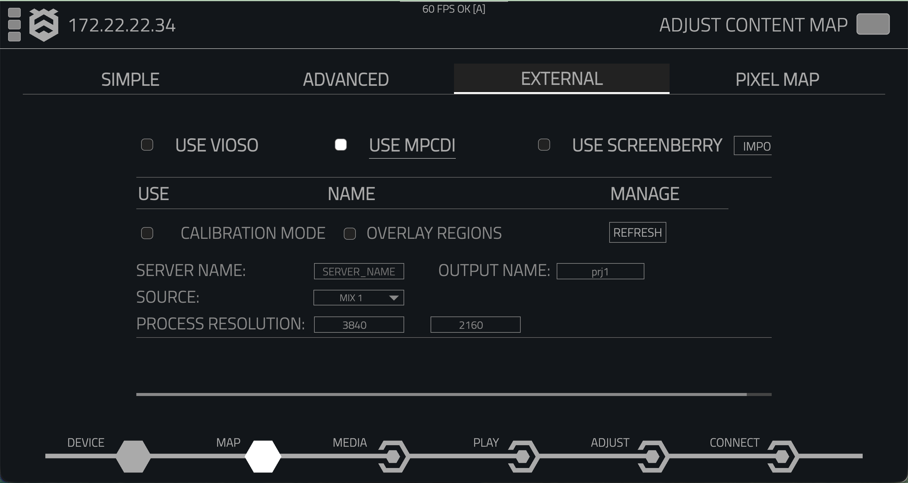 MPCDI External Mapping