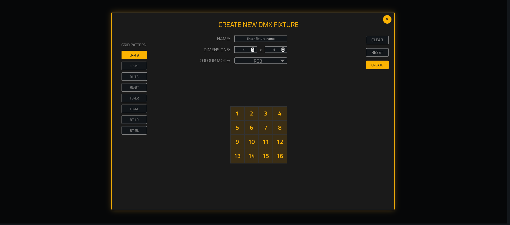 Create new DMX fixture