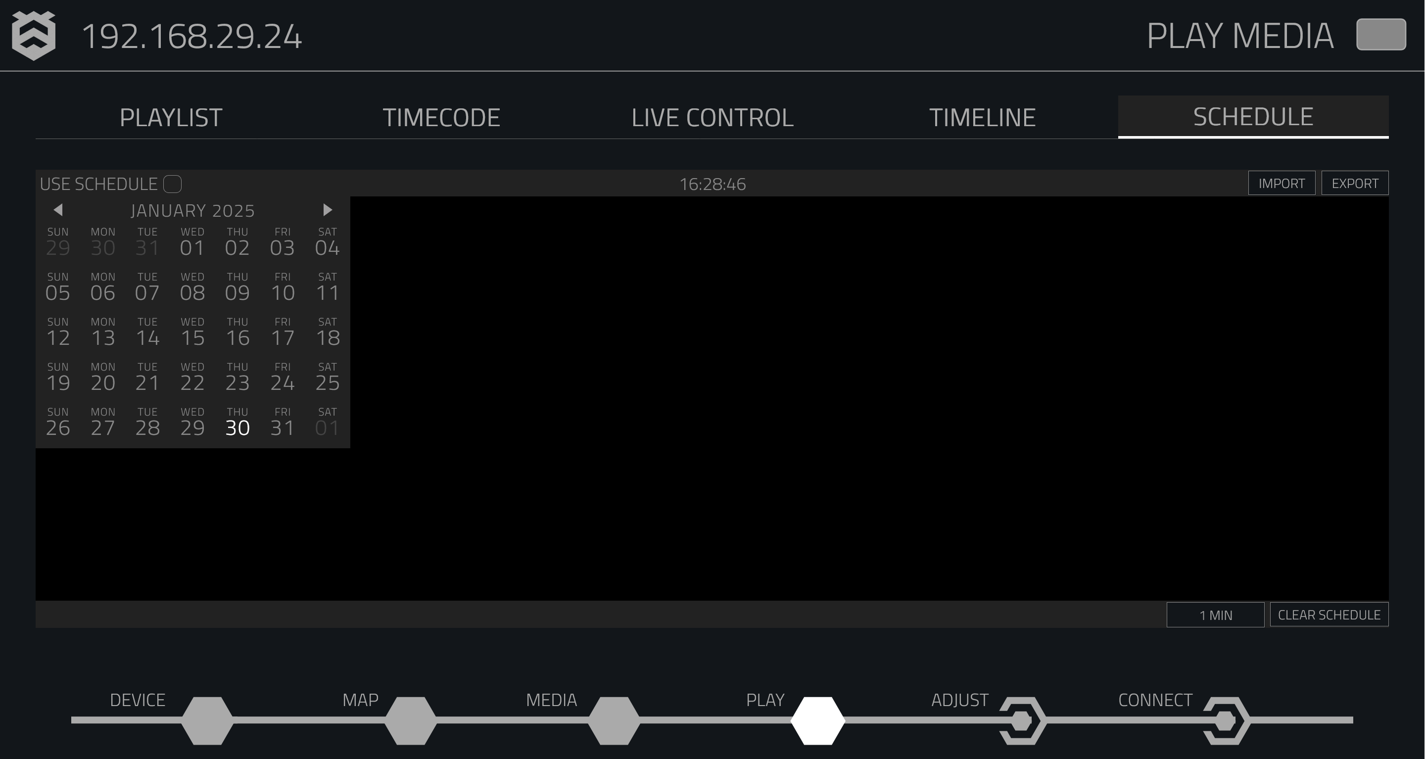 Main Schedule UI