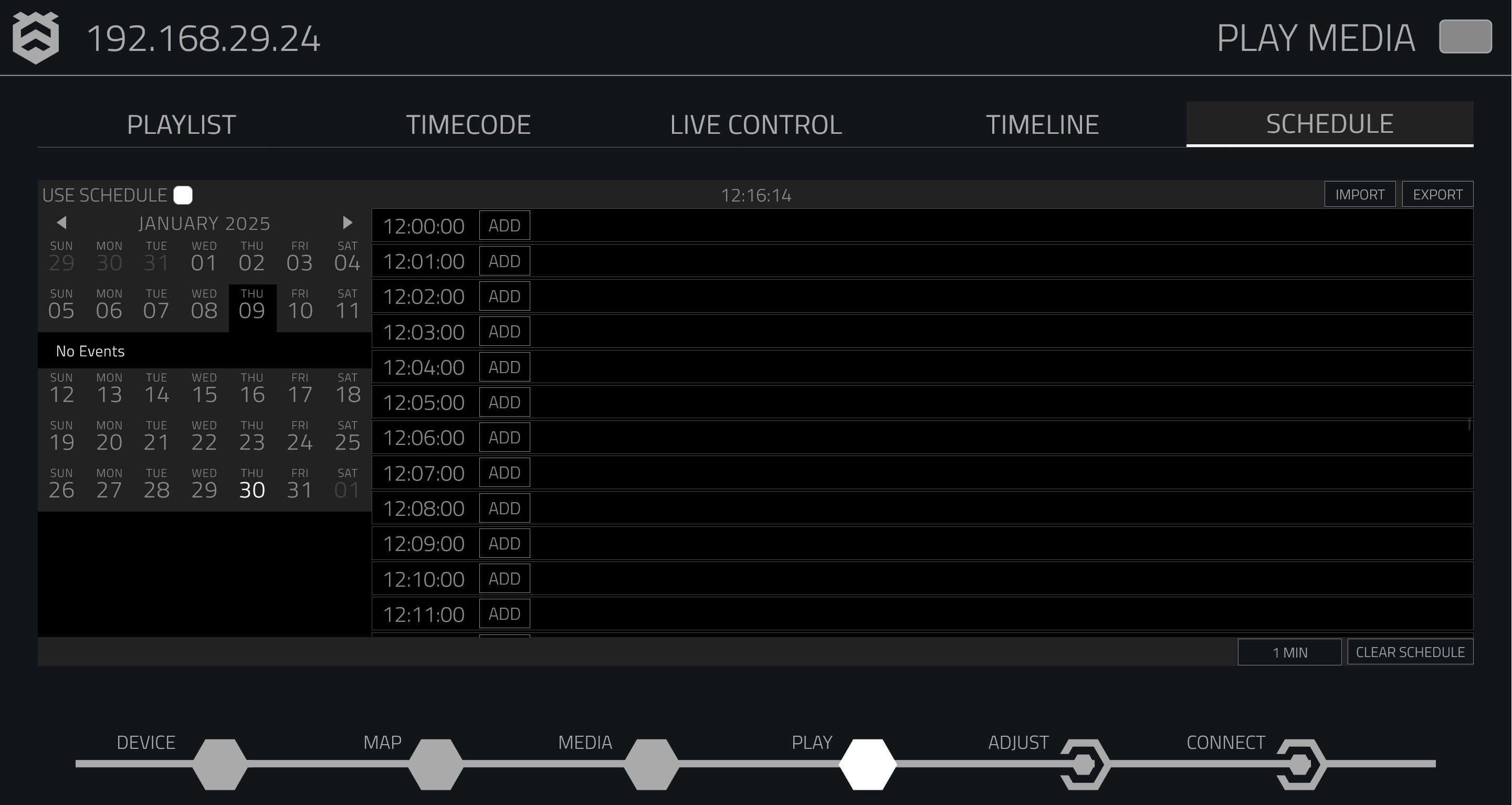 Schedule with Hours UI